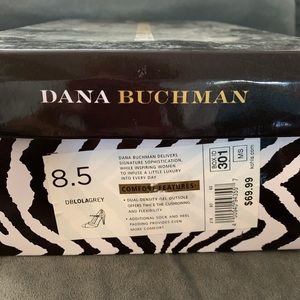 Dark gray high heeled pumps with strap